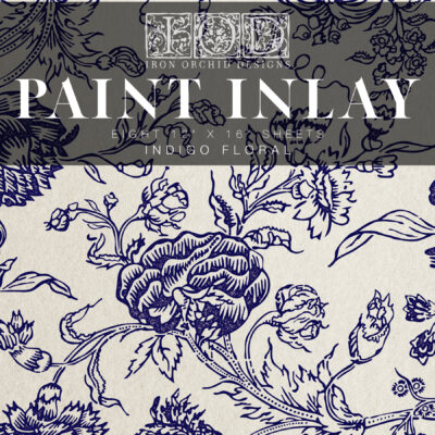 paint inlay, inlay, Indigo Floral