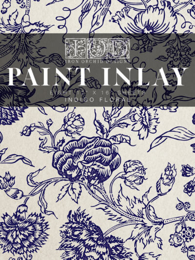 paint inlay, inlay, Indigo Floral