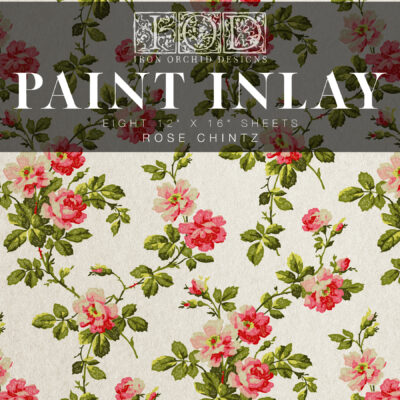 paint inlay, rose chintz