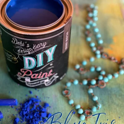 diy paint, blue iris, clay