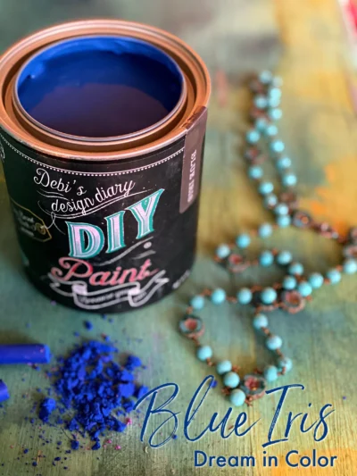 diy paint, blue iris, clay