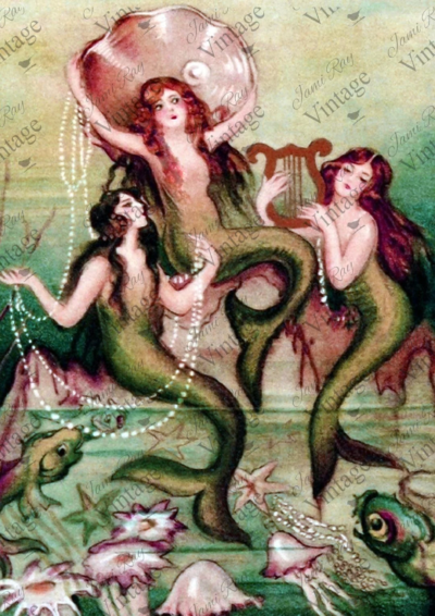 Mermaids, JRV, Rice Paper,