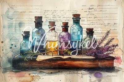 Apothecary, Whimsykel Designs, decoupage paper.