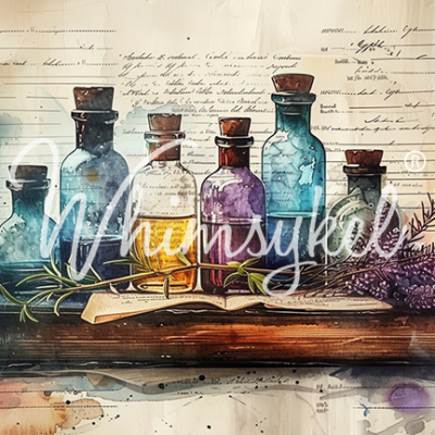 Apothecary, Whimsykel Designs, decoupage paper.