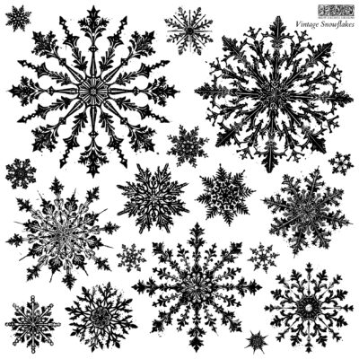 IOD. Vintage. Snowflakes. stamp