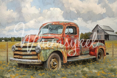 Old Farm Truck, Whimsykel Designs, decoupage paper, Truck