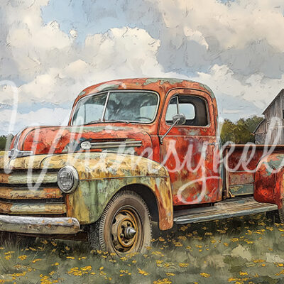 Old Farm Truck, Whimsykel Designs, decoupage paper, Truck