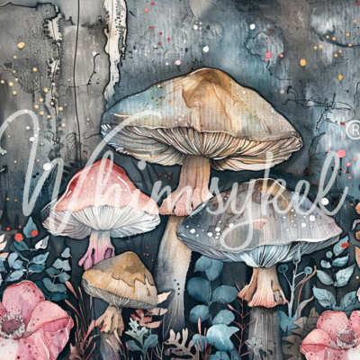 Mushroom Serenade, Whimsykel Designs, decoupage paper.