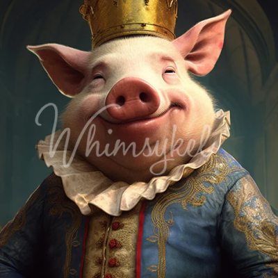 King Porkton, Whimsykel Designs, decoupage paper, pig