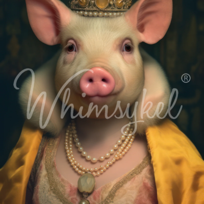 Princess Porkington, Whimsykel Designs, Decoupage Paper, pig