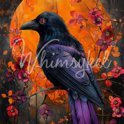 Raven Rising, Whimsykel Designs, Decoupage Paper, Raven, Bird