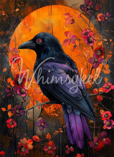 Raven Rising, Whimsykel Designs, Decoupage Paper, Raven, Bird