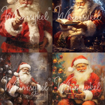 Vintage Santas, Whimsykel Designs, Decoupage Paper, Christmas, Santa