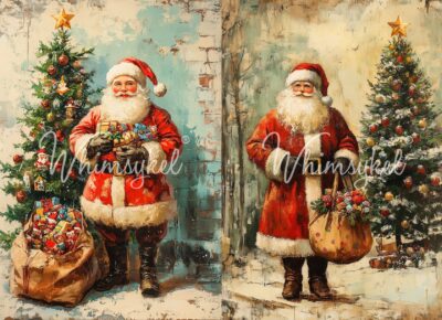 Santa Dou, Whimsykel Designs, Decoupage Paper, Santa, vintage Christmas