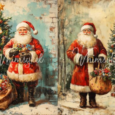 Santa Dou, Whimsykel Designs, Decoupage Paper, Santa, vintage Christmas