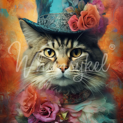 Riley Cooper, Whimsykel Designs, Decoupage Paper, cat, steampunk