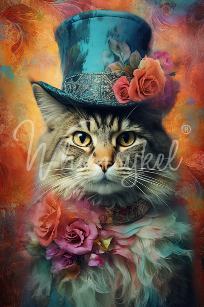 Riley Cooper, Whimsykel Designs, Decoupage Paper, cat, steampunk