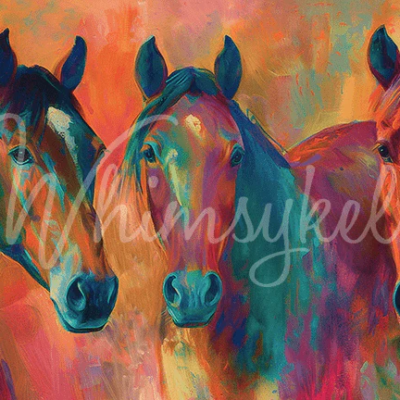 Electric Trio, Whimsykel Designs, decoupage paper, horse