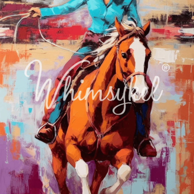 Gallop n Grace, Whimsykel Designs, decoupage paper, cowgirl