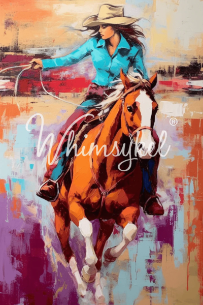 Gallop n Grace, Whimsykel Designs, decoupage paper, cowgirl