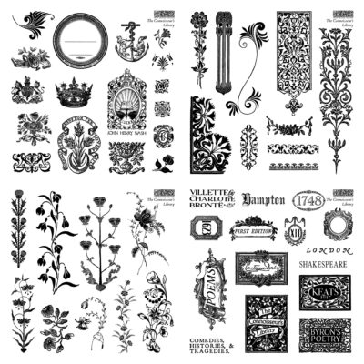 IOD The Commoisseur"s Library Labels 6 x 6 box, stamps, iod, library